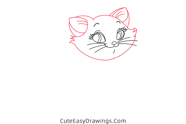 how to draw marie from the aristocats - www.cuteeasydrawings.com