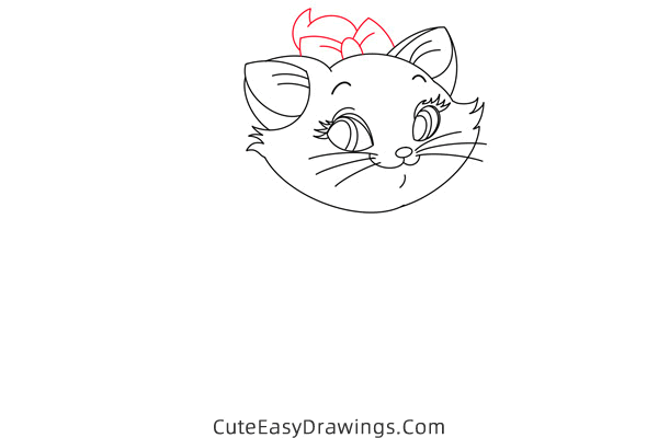 how to draw marie from the aristocats - www.cuteeasydrawings.com