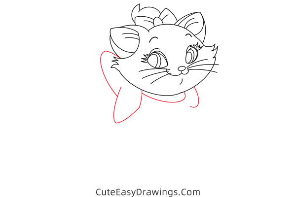 how to draw marie from the aristocats - www.cuteeasydrawings.com