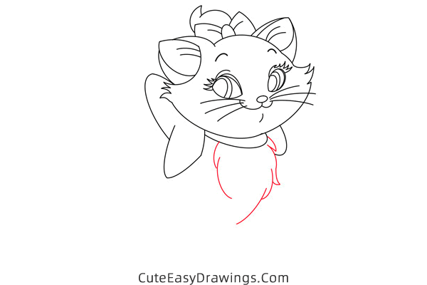 how to draw marie from the aristocats - www.cuteeasydrawings.com