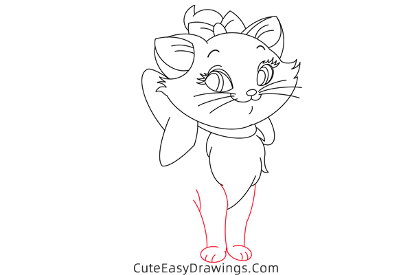 how to draw marie from the aristocats - www.cuteeasydrawings.com