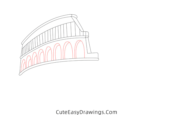 how to draw the colosseum - www.cuteeasydrawings.com