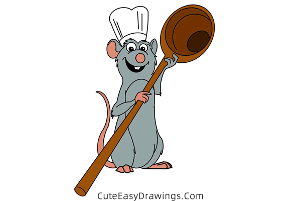 how to draw remy from ratatouille - www.cuteeasydrawings.com