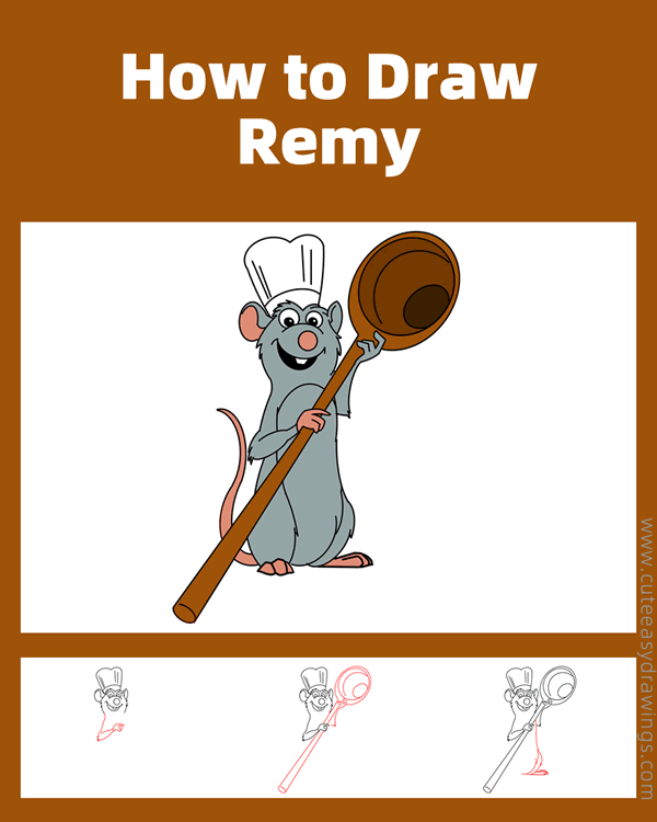 how to draw remy from ratatouille - www.cuteeasydrawings.com