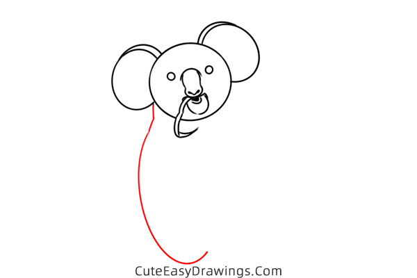 how to draw a koala on a tree - www.cuteeasydrawings.com