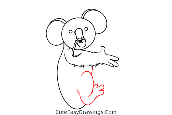 how to draw a koala on a tree - www.cuteeasydrawings.com