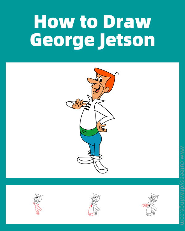 how to draw george jetson - www.cuteeasydrawings.com