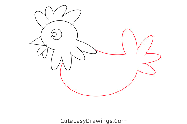 how to draw a hen - www.cuteeasydrawings.com