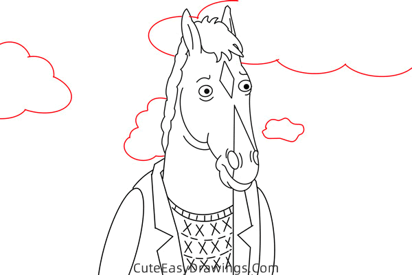 how to draw boJack horseman - www.cuteeasydrawings.com