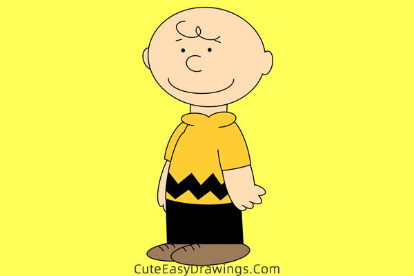 how to draw charlie brown - www.cuteeasydrawings.com