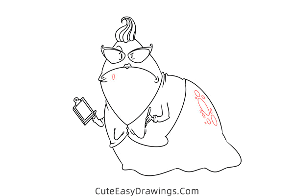 how to draw roz from monsters inc - www.cuteeasydrawings.com