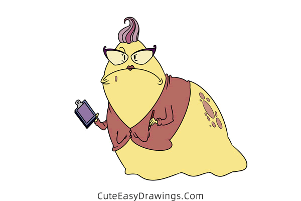 how to draw roz from monsters inc - www.cuteeasydrawings.com