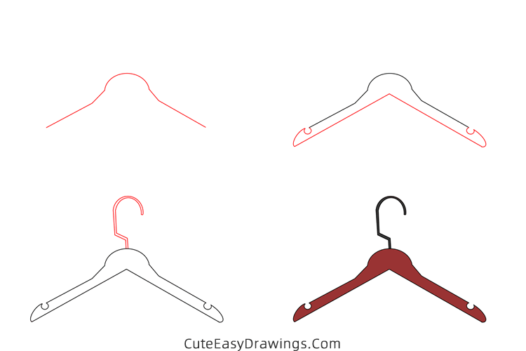 how to draw a hanger - www.cuteeasydrawings.com