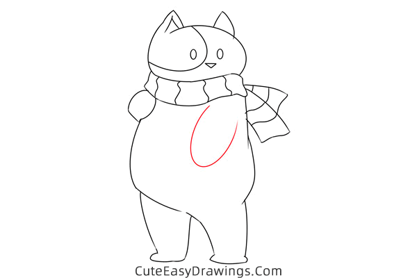 how to draw a winter cat - www.cuteeasydrawings.com