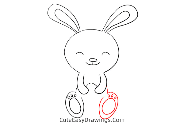 how to draw an easter bunny with an egg - www.cuteeasydrawings.com