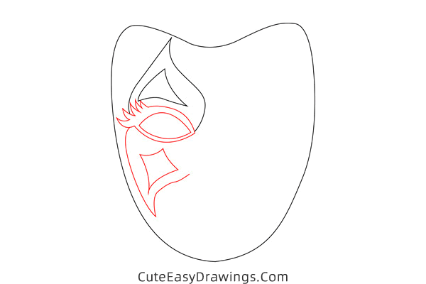 how to draw a brazilian carnival mask - www.cuteeasydrawings.com