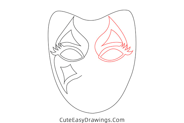 how to draw a brazilian carnival mask - www.cuteeasydrawings.com