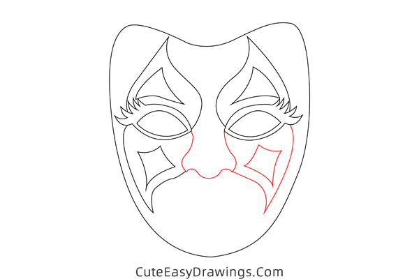 how to draw a brazilian carnival mask - www.cuteeasydrawings.com