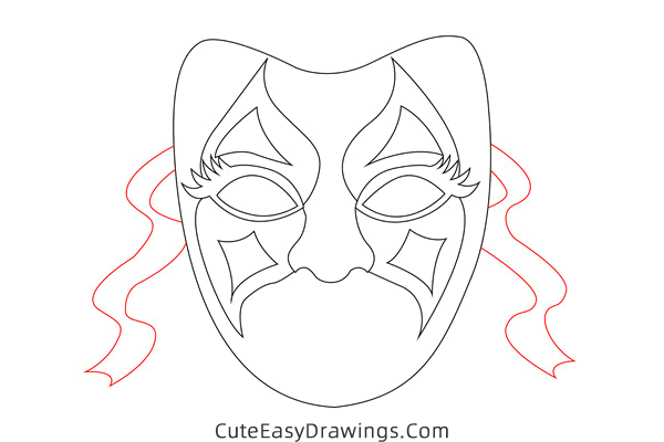 how to draw a brazilian carnival mask - www.cuteeasydrawings.com