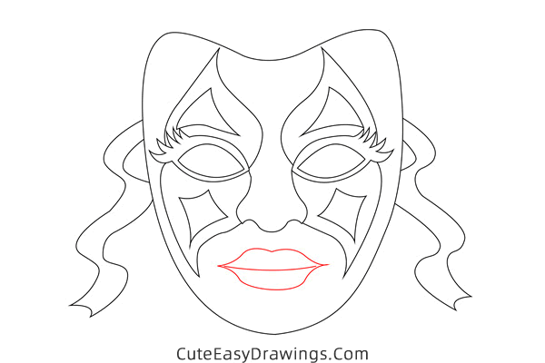 how to draw a brazilian carnival mask - www.cuteeasydrawings.com