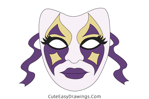 how to draw a brazilian carnival mask - www.cuteeasydrawings.com