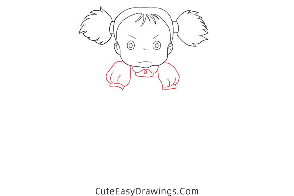 how to draw mei from my neighbor totoro - www.cuteeasydrawings.com