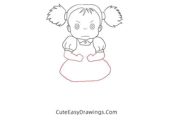 how to draw mei from my neighbor totoro - www.cuteeasydrawings.com