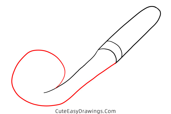 how to draw a blowing dragon whistle - www.cuteeasydrawings.com