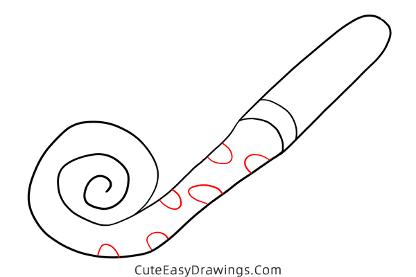 how to draw a blowing dragon whistle - www.cuteeasydrawings.com