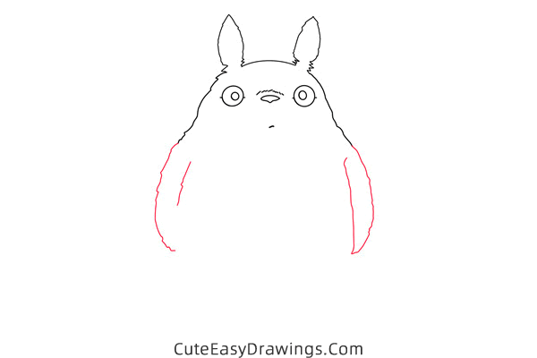 how to draw totoro - www.cuteeasydrawings.com