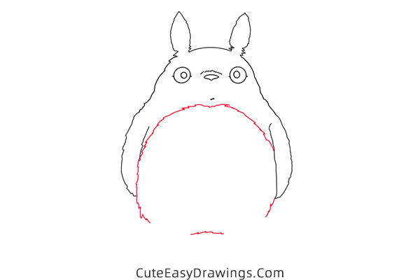 how to draw totoro - www.cuteeasydrawings.com