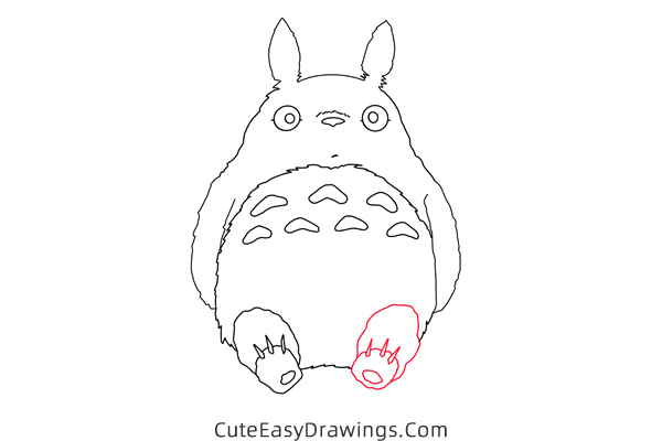 how to draw totoro - www.cuteeasydrawings.com