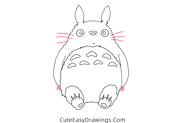 how to draw totoro - www.cuteeasydrawings.com