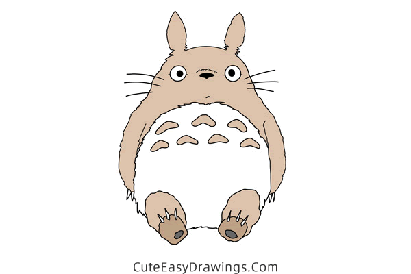 how to draw totoro - www.cuteeasydrawings.com