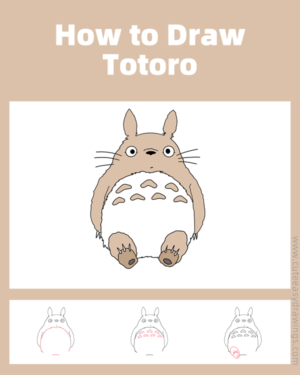 how to draw totoro - www.cuteeasydrawings.com