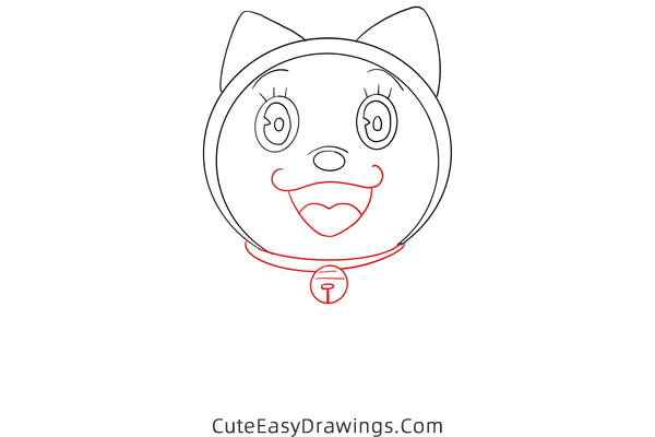 how to draw dorami from doraemon - www.cuteeasydrawings.com