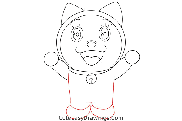 how to draw dorami from doraemon - www.cuteeasydrawings.com