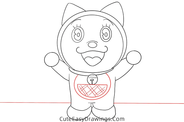 how to draw dorami from doraemon - www.cuteeasydrawings.com