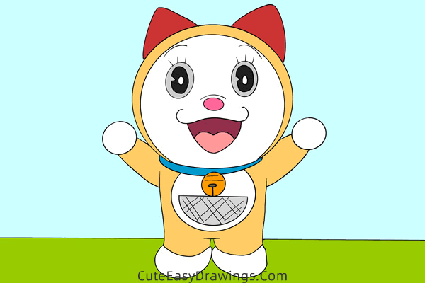 how to draw dorami from doraemon - www.cuteeasydrawings.com