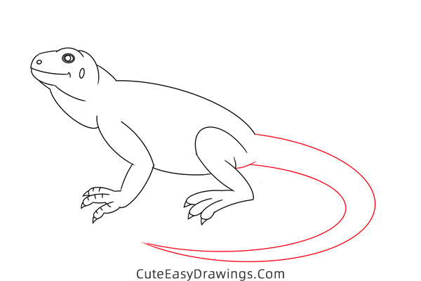 how to draw a lizard - www.cuteeasydrawings.com