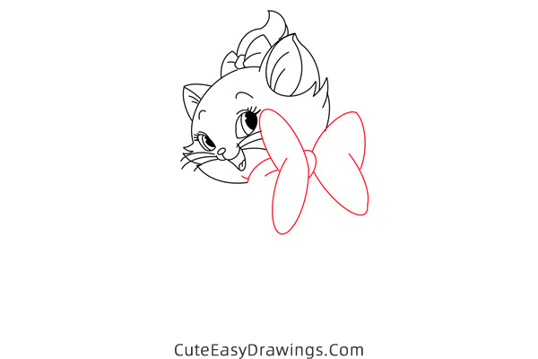 how to draw marie the cat - www.cuteeasydrawings.com