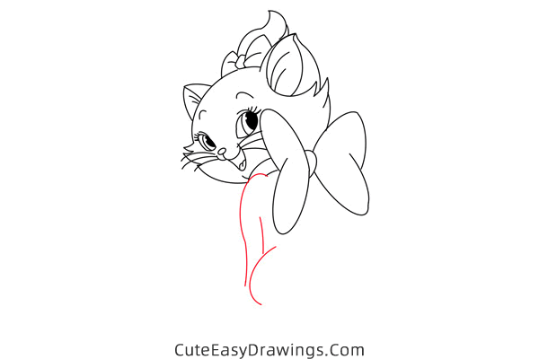 how to draw marie the cat - www.cuteeasydrawings.com