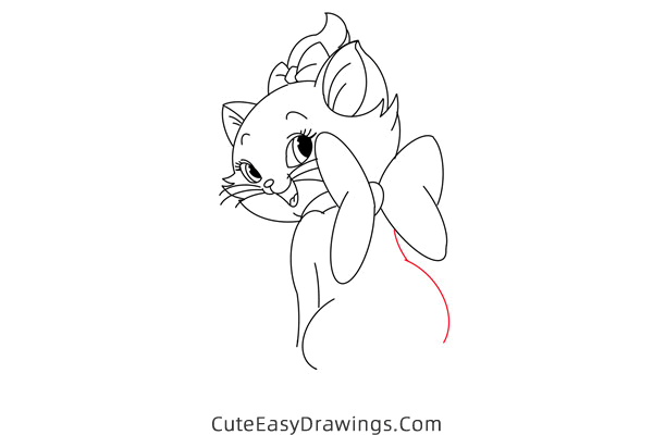 how to draw marie the cat - www.cuteeasydrawings.com