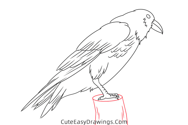 how to draw a crow - www.cuteeasydrawings.com