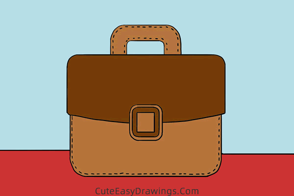 how to draw a briefcase - www.cuteeasydrawings.com