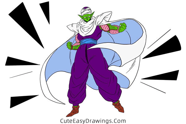 how to draw piccolo - www.cuteeasydrawings.com