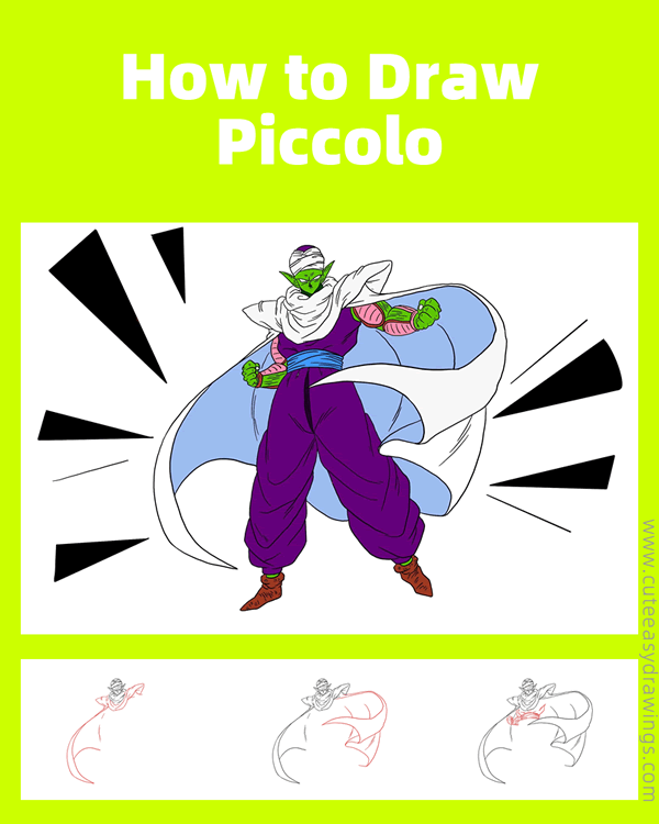 how to draw piccolo - www.cuteeasydrawings.com