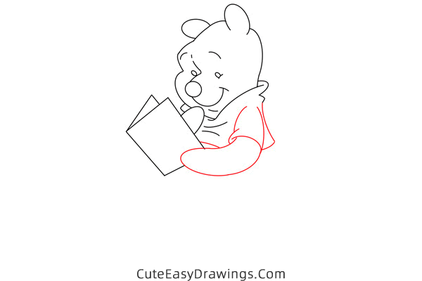 how to draw pooh bear - www.cuteeasydrawings.com