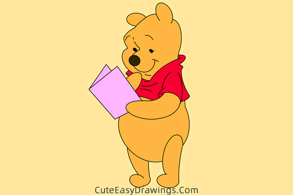 how to draw pooh bear - www.cuteeasydrawings.com