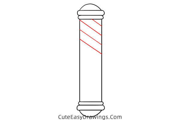 how to draw a barber pole - www.cuteeasydrawings.com